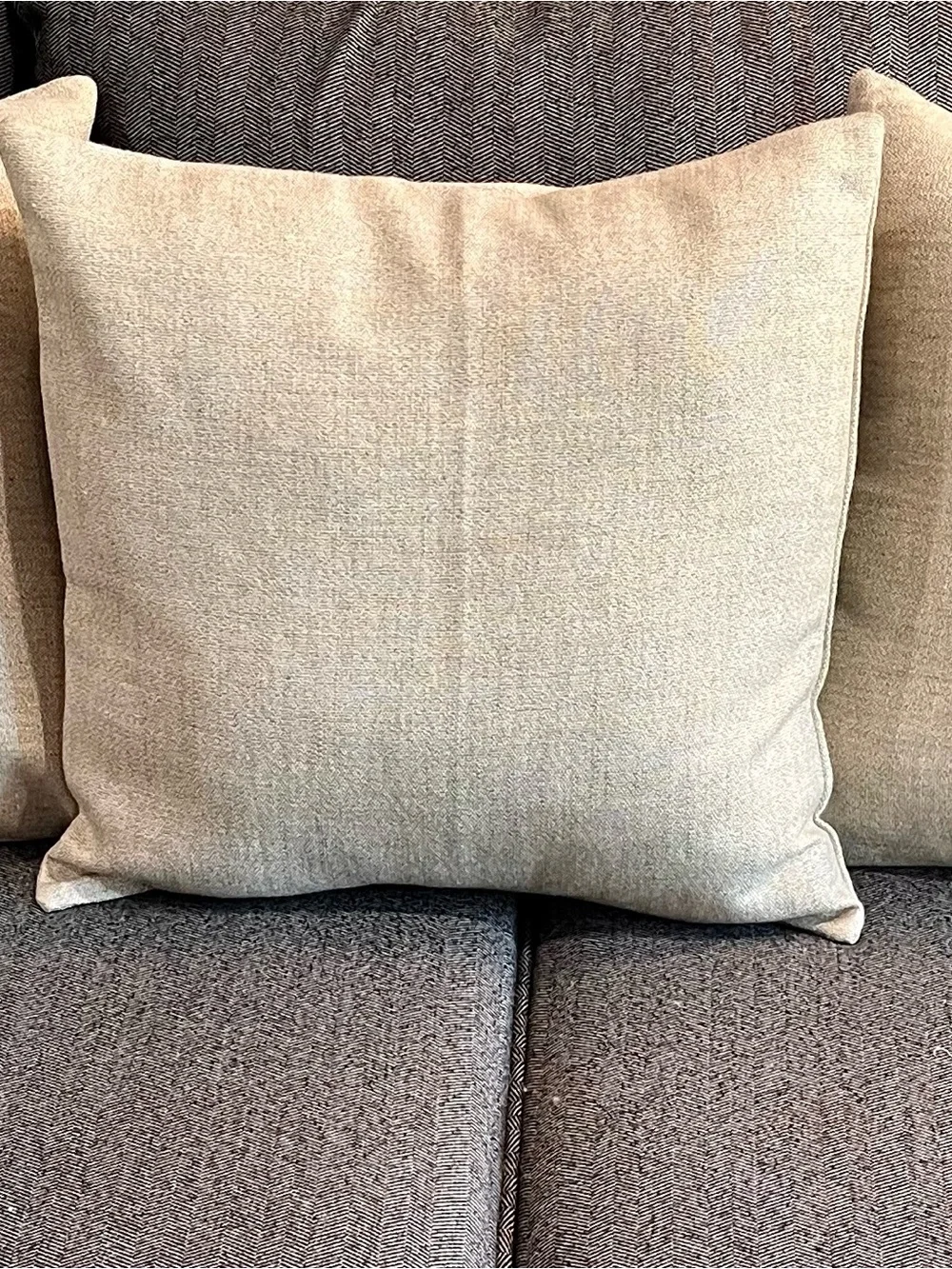 3 Neutral Cream Linen Farmhouse Throw Pillow Covers 20x20”- Home Accents